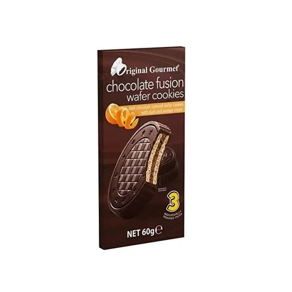 Gourmet Schokoladen-Orangen-Fusion Waffelkekse 60g