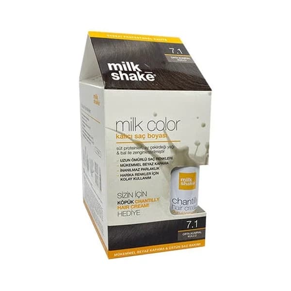 Milchshake Permanente Haarfarbe 7.1 Mittel Aschbraun Schaum Geschenk