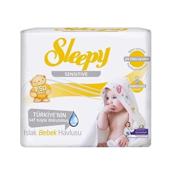 Sleepy Sensitive Feuchttücher für Babys - Alkohol-frei, 50 Stück