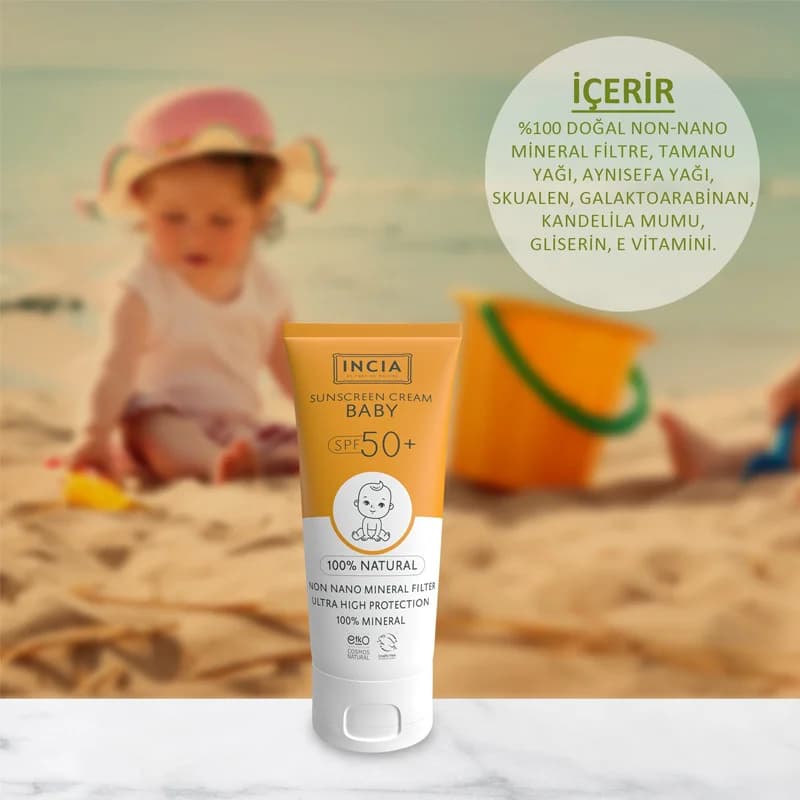 INCIA Natürliche Baby-Sonnencreme SPF 50 - Sanft & Sicher 50ml