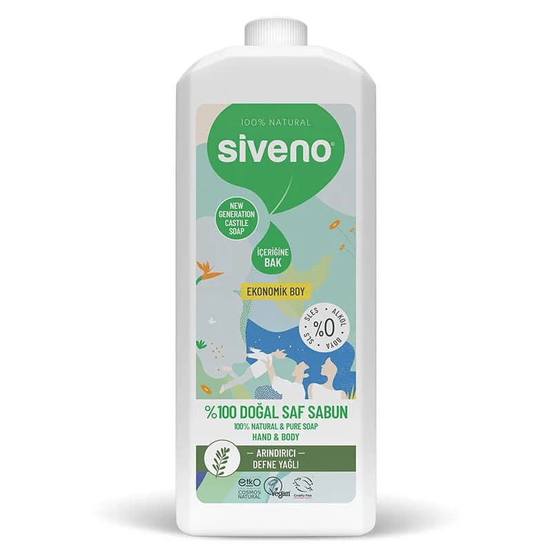 Siveno Lorbeeröl Flüssigseife - Natürlich 1L
