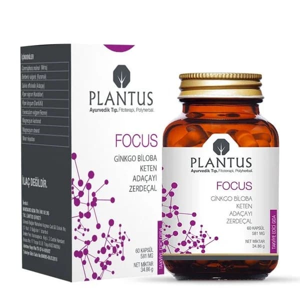 Plantus Focus 581 mg - Energie- und Klarheitsunterstützung Kapseln 60 Stück