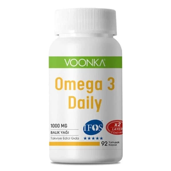 Voonka Omega 3 Fischöl 1000mg - 92 Kapseln für Herz & Gehirn
