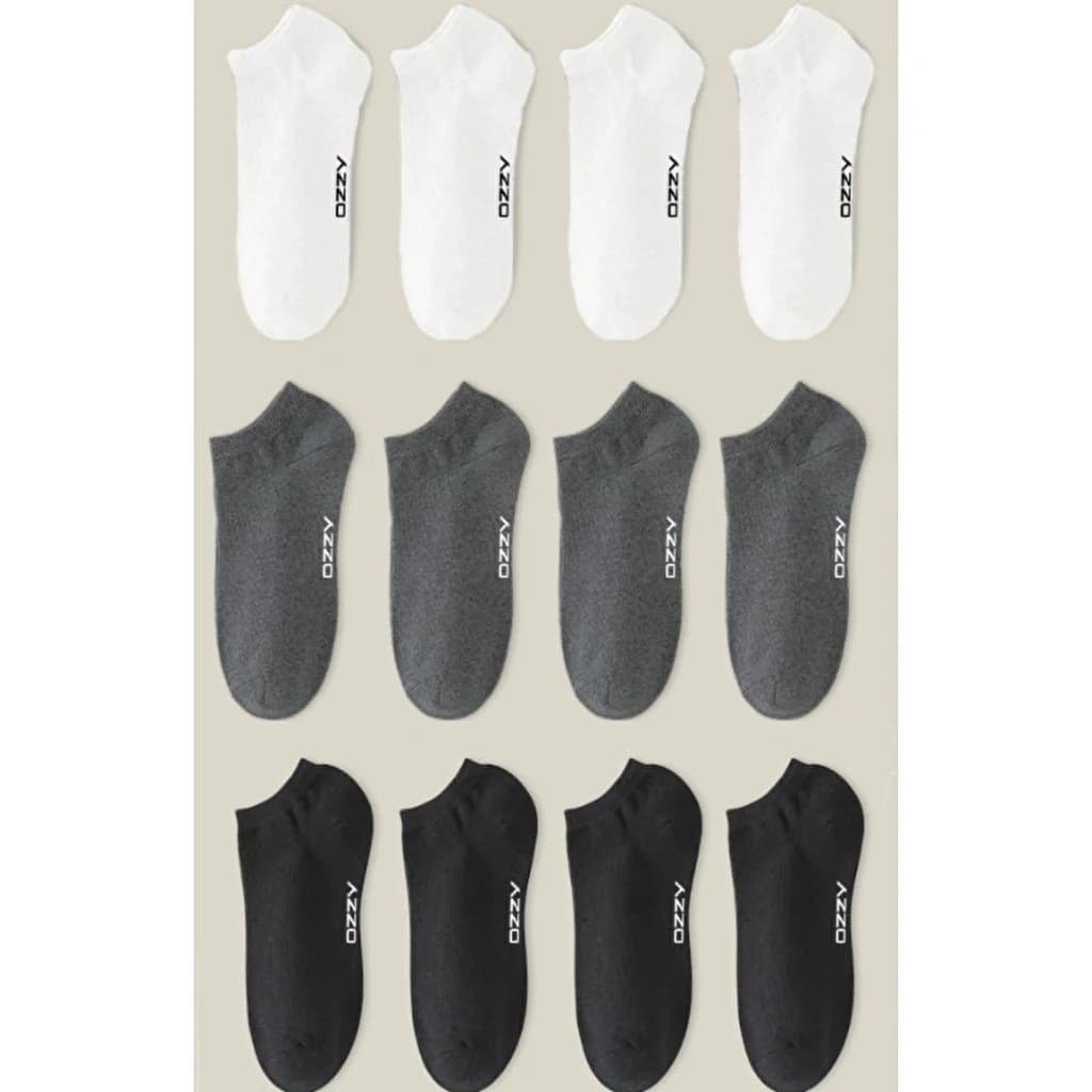 Ozzy Unisex 12er-Pack nahtlose Knöchelsocken aus Baumwollmischung
