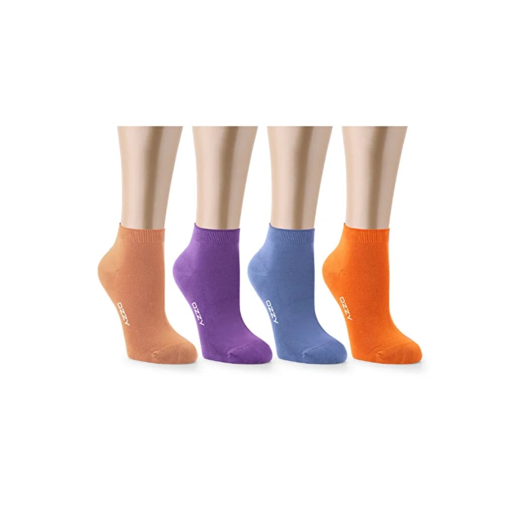 Ozzy Damen Bambus Nahtlose Knöchelsocken 4er-Pack