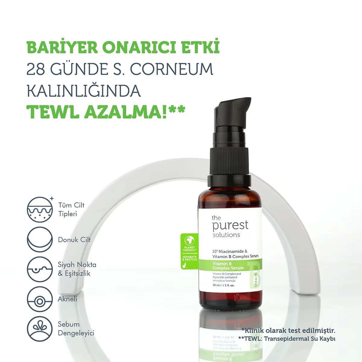The Purest Solutions Vitamin B Komplex & Niacinamid Serum 30ml