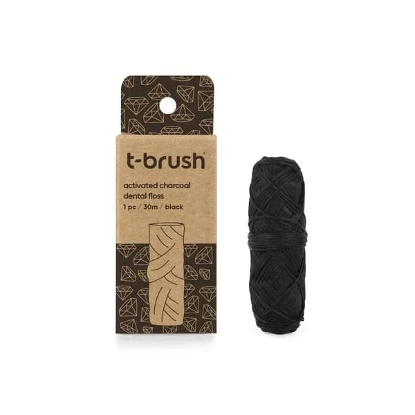 T-Brush Aktivkohle Zahnseide Nachfüllpack - 2 Spulen, 30m