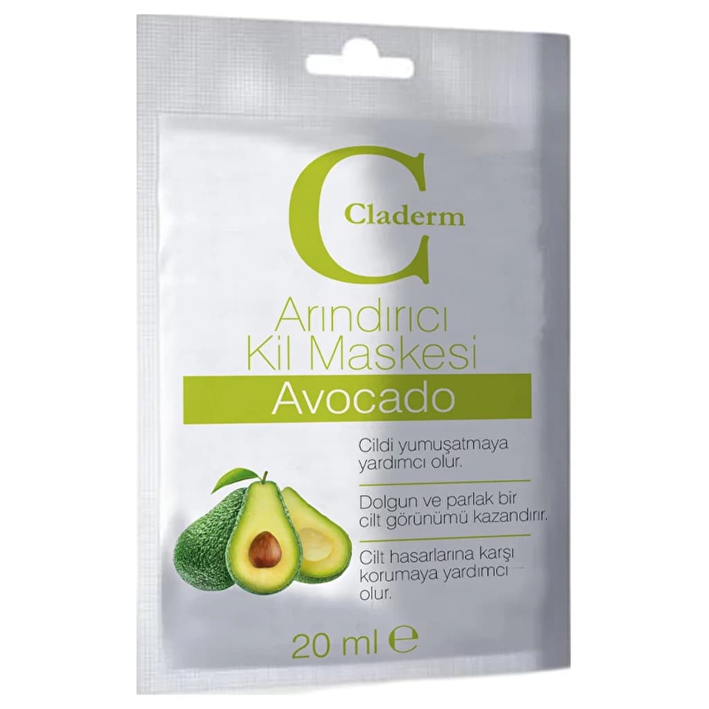 Claderm Avocado Reinigende Tonmaske - Nährend 20ml