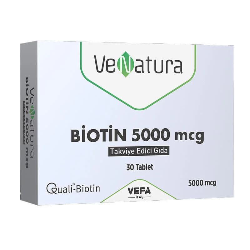 VeNatura Biotin 5000 mcg Nahrungsergänzungsmittel für Haare, Haut und Nägel