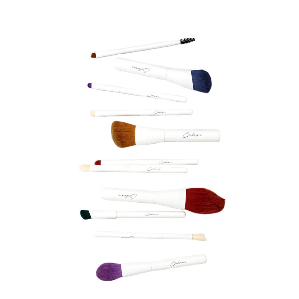 Soho N.Y.C. 11-teiliges veganes Make-up-Pinselset mit Holzgriffen