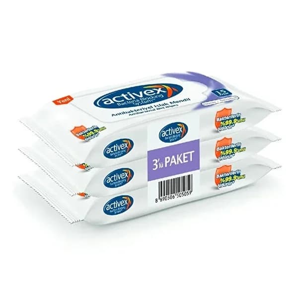 Activex Antibakterielle Feuchttücher - Taschenformat, 45 Stück