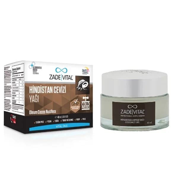 Kokosöl 40ml von Zade Vital - Natürliches Gesundheits- & Hautpflegeöl