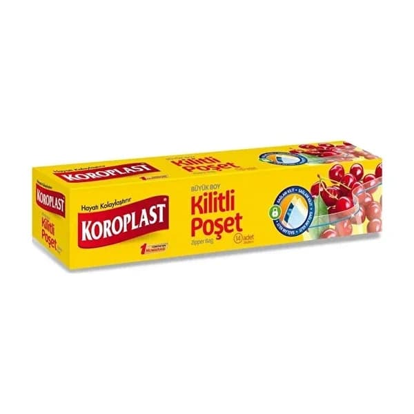 Koroplast 15er-Pack Reißverschluss Kühlschrankbeutel für frische Lebensmittel