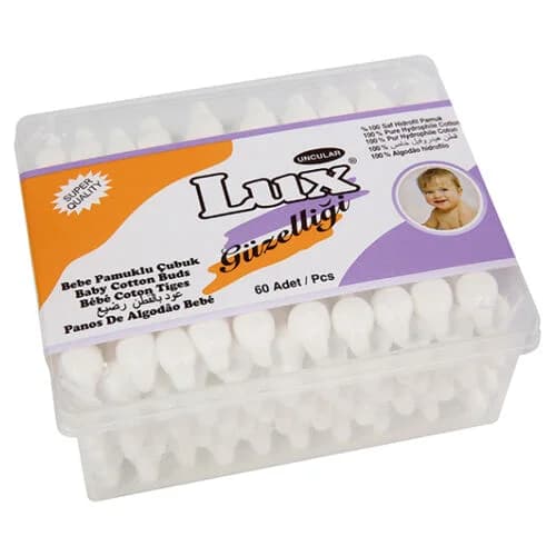 Lux Baby Baumwollstäbchen - 60 sanfte Reinigungsstäbchen für Säuglinge