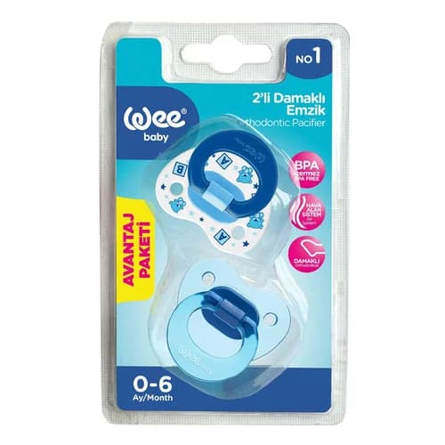 Wee Baby Blauer Schnuller 2er-Pack