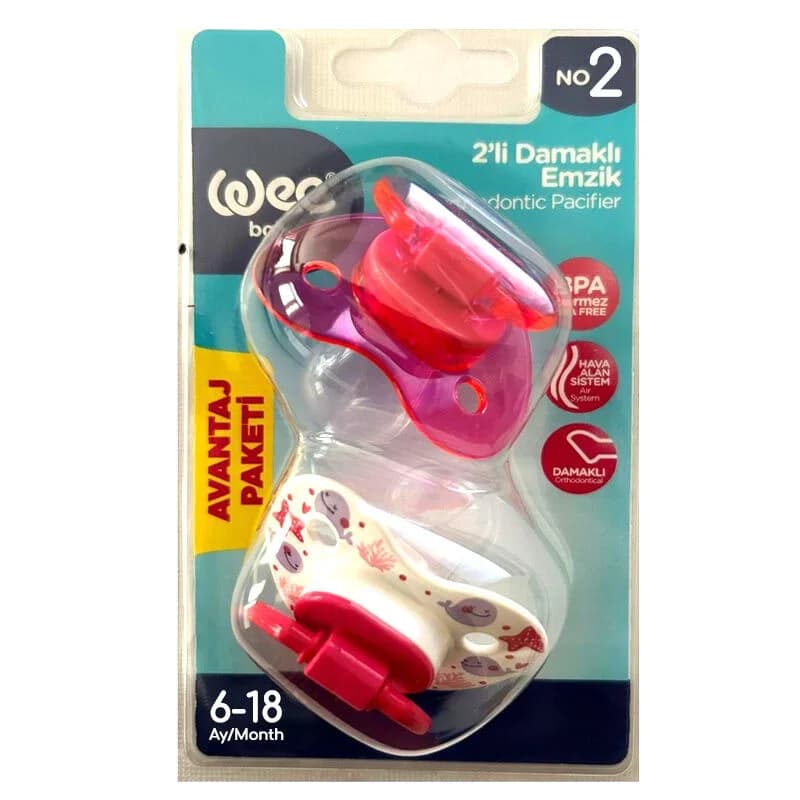 Wee Baby 2-teiliges Schnuller-Set für 6-18 Monate - Vorteilspack