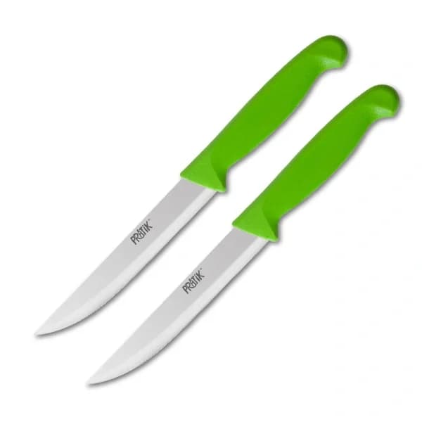 Praktisches grünes Gemüsemesser-Set 2er - 12cm