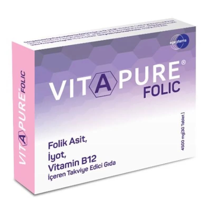 Folsäurepräparat 30 Tabletten von Vitapure - Unterstützung während der Schwangerschaft