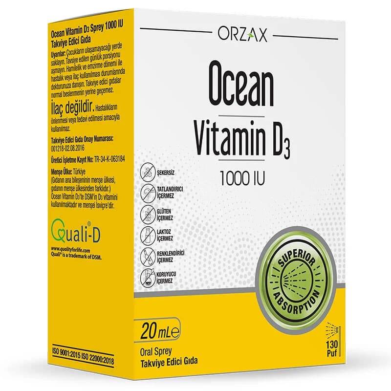 Orzax Ocean Vitamin D3 1000 IE Spray - 20ml