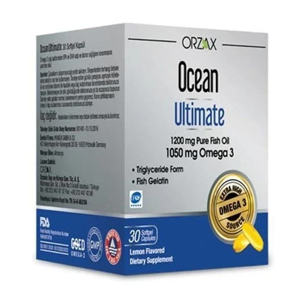 Orzax Ocean Ultimate 1200 mg Fischöl, 1050 mg Omega 3 Kapseln