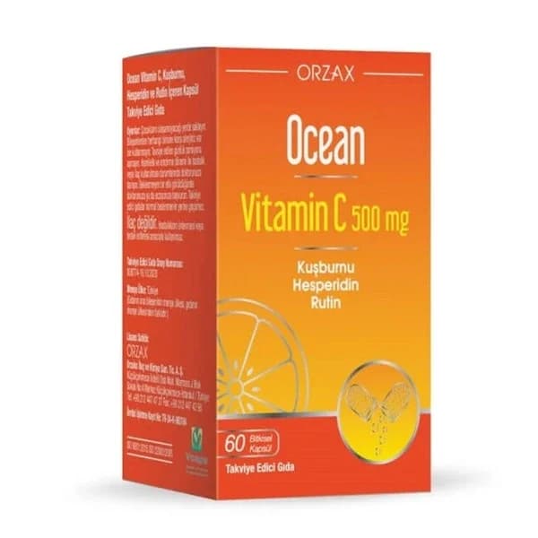 Orzax Ocean Vitamin C 500mg - Unterstützung des Immunsystems & Hautgesundheit
