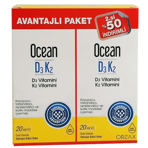 Orzax Ocean D3 K2 Flüssigpräparat | Knochen- und Herzgesundheit 20ml