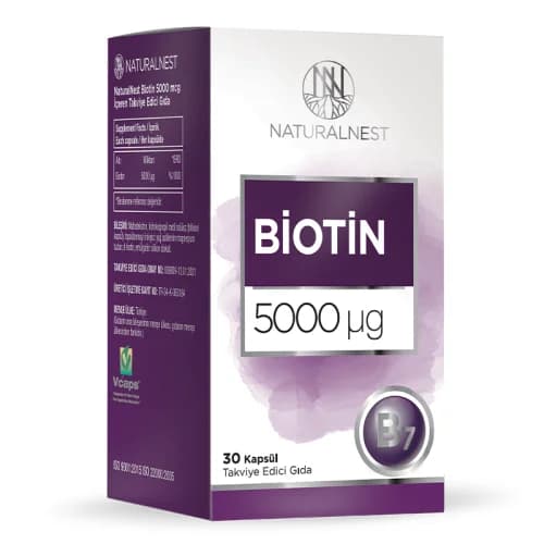 Naturalnest Biotin 5000µg – Haar-, Haut- und Nagelbooster 30 Kapseln