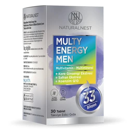 Naturalnest Multi-Energie-Tabletten für Männer - 30 Stück