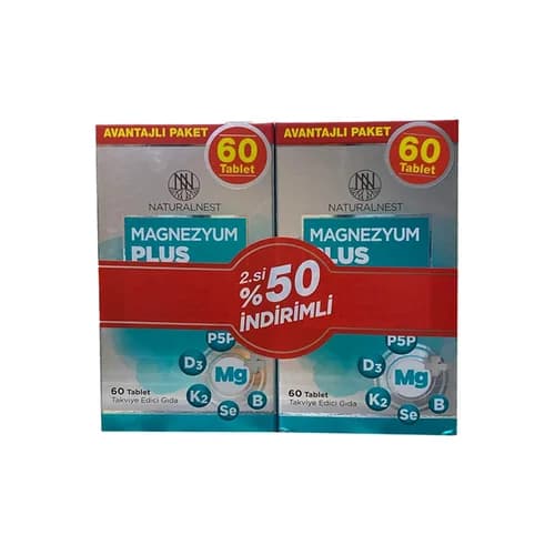Naturalnest Magnesium Plus Nahrungsergänzungsmittel - 120 Tabletten