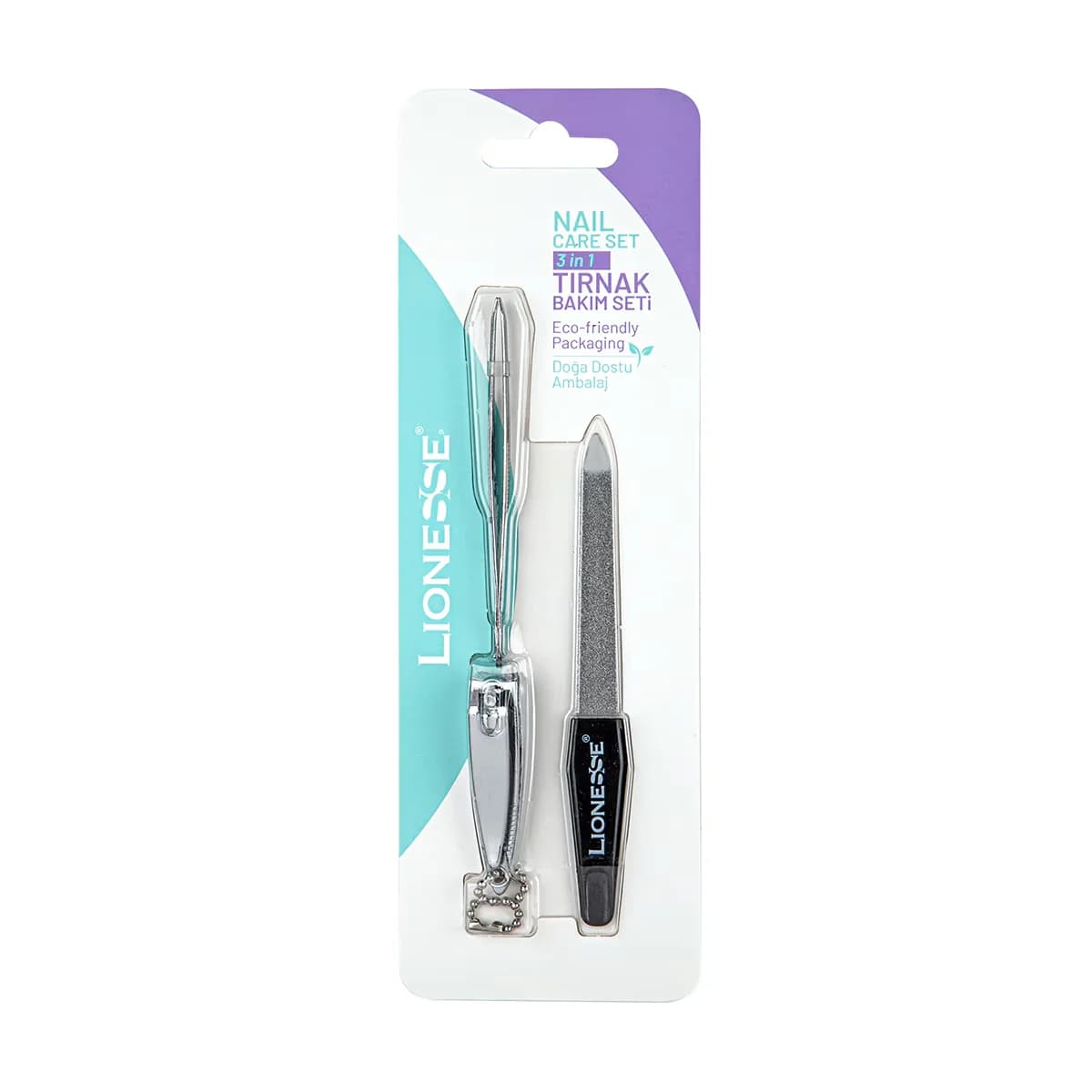 Lionesse Nagelpflegeset: Nagelknipser, Pinzette &amp; Feile