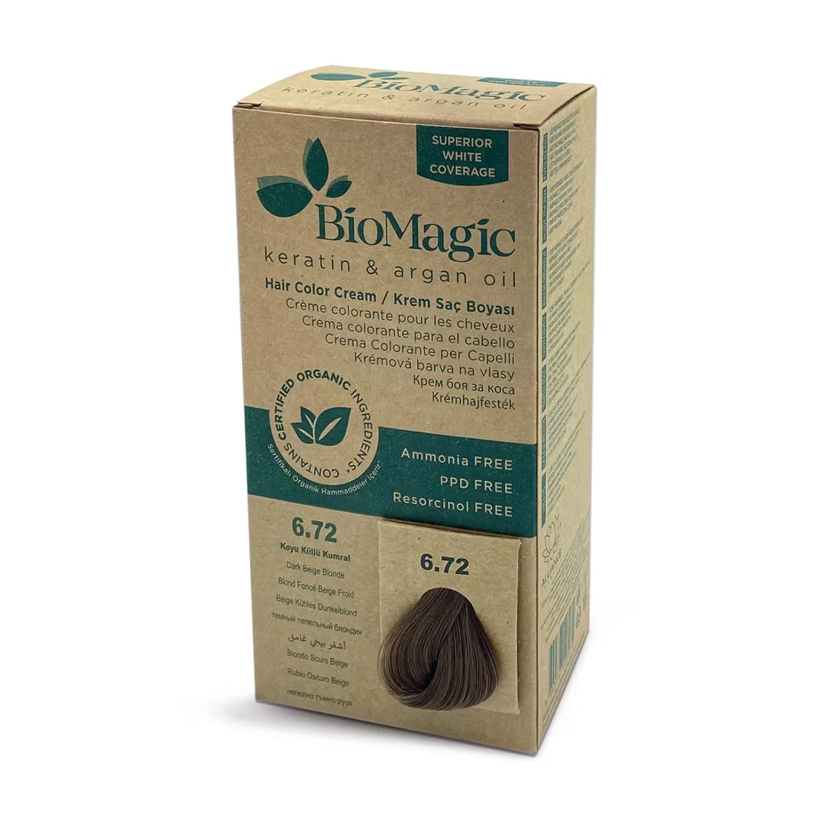 Biomagic Dunkel Aschbraun Haarfarbe Nr. 6.72