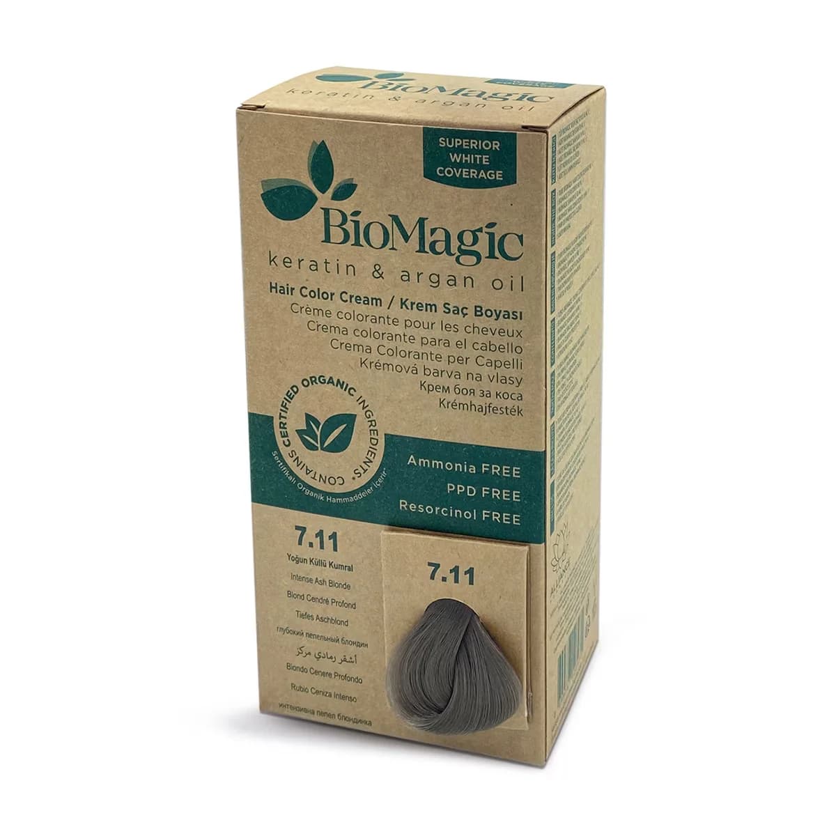 Biomagic Ammoniakfreie Dichte Aschbraun Haarfarbe Nr. 7.11