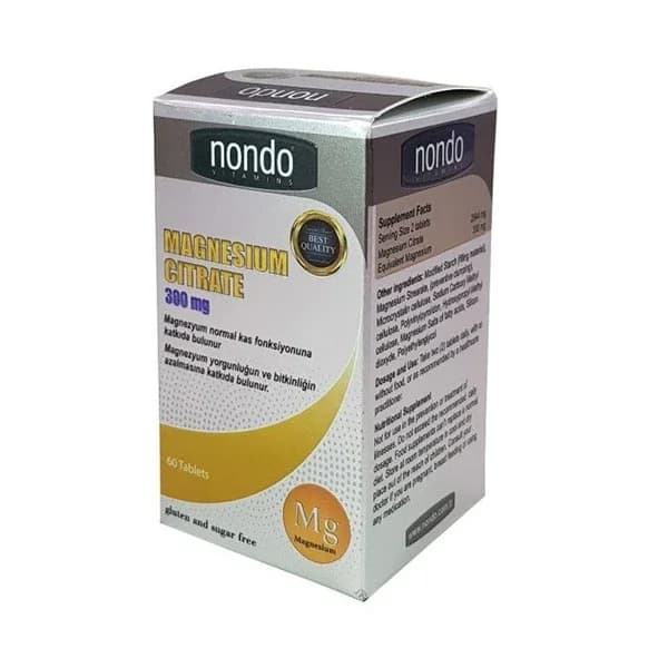 Nondo Magnesiumcitrat 300 mg | 60 Tabletten für das Wohlbefinden