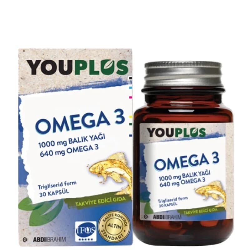 YouPlus Daily 1000mg Omega-3 Kapseln für Herz- und Gehirngesundheit