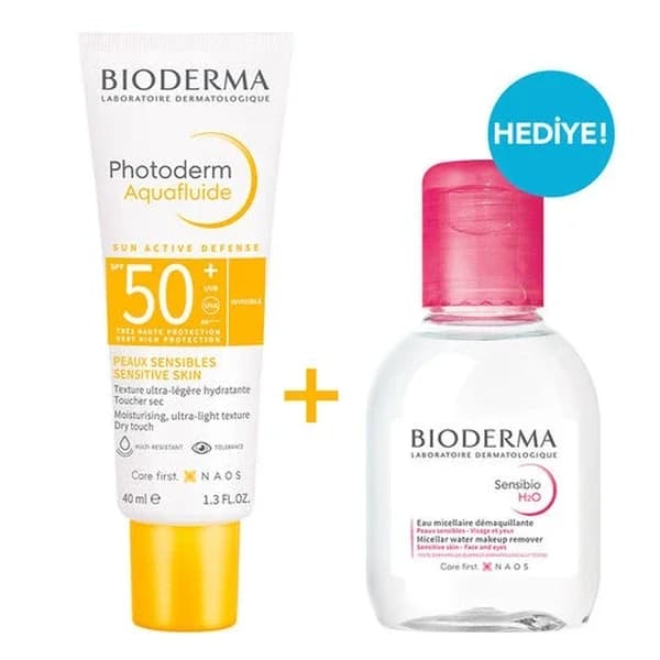 Bioderma Photoderm Aquafluid SPF50+ & Sensibio H2O Geschenkset