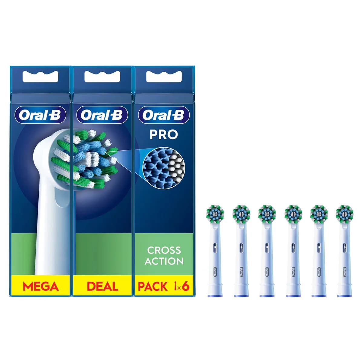 Oral-B CrossAction 6er-Pack Bürstenköpfe für Tiefenreinigung und Zahnfleischgesundheit