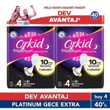 Orkid Platinum Nacht Extra Slipeinlagen - 40 Stück