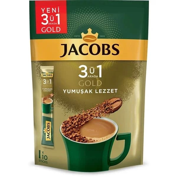 Jacobs Gold 3-in-1 Kaffee Pack - Mild & Cremig, 10 Stück