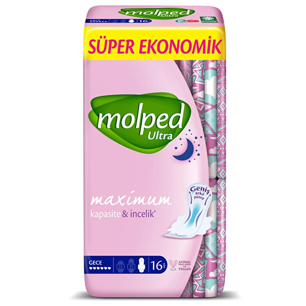 Molped Ultra Dry Super Economic Night Sanitary Pad 16 pcs