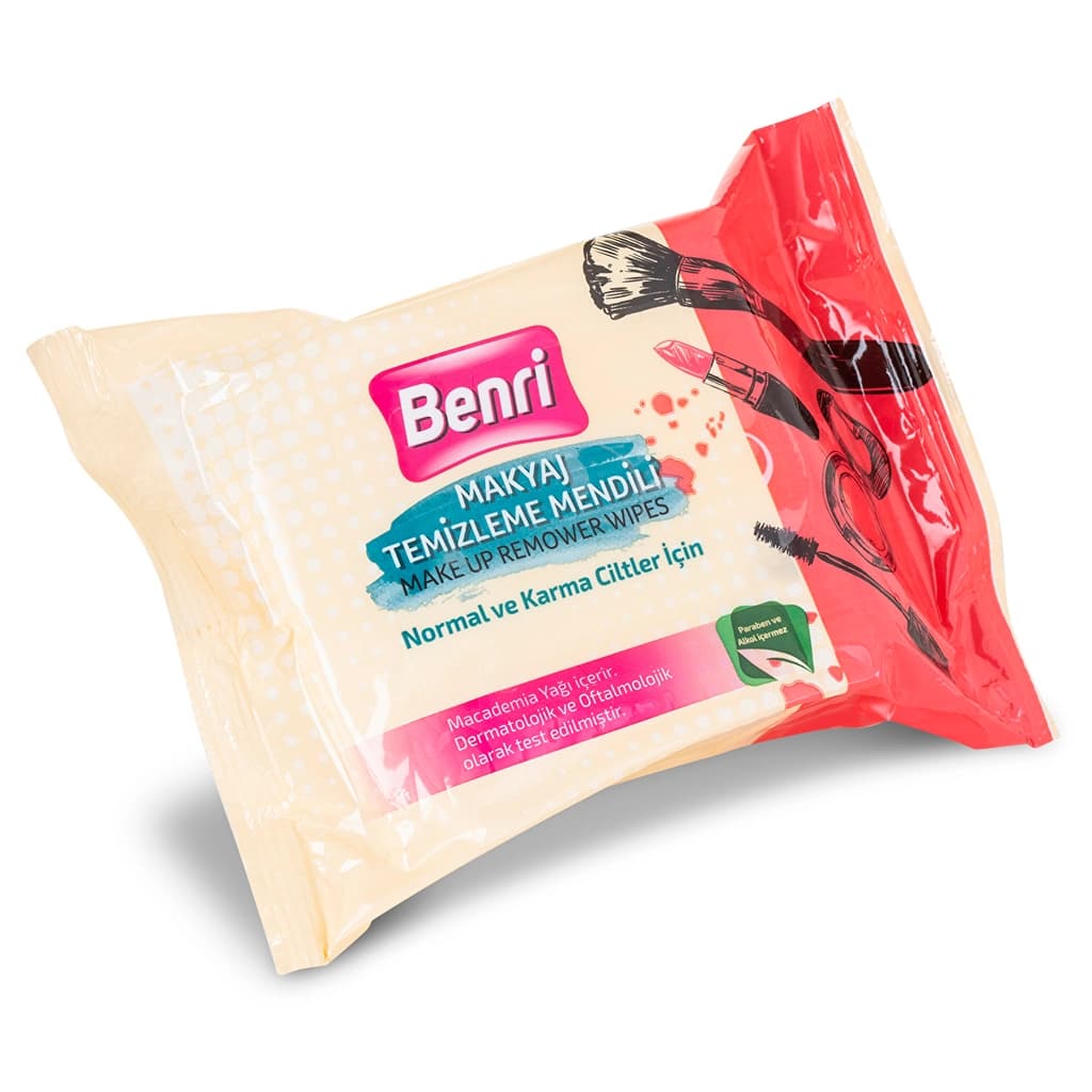 Benri Makeup Remover Wipes for Normal Skin - 25 Pack