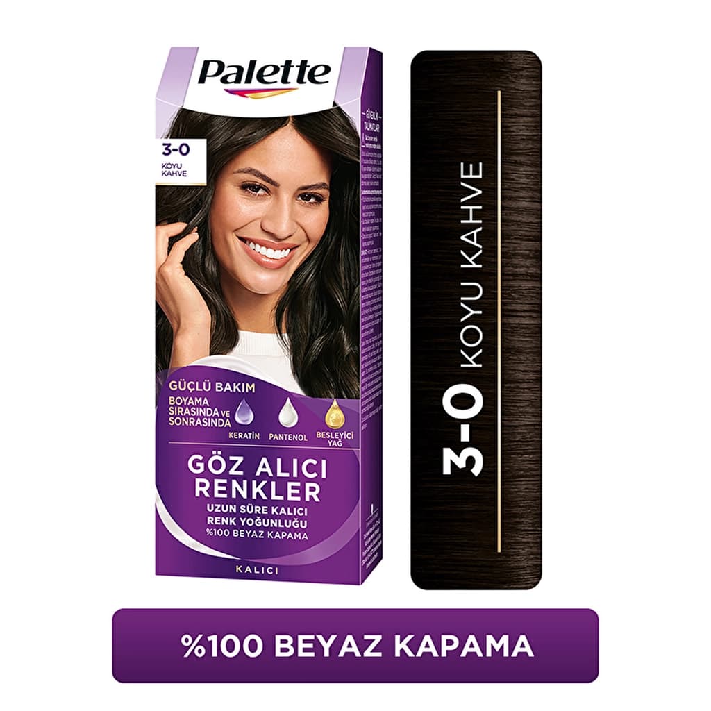 Palette Eye-catching Colors Hair Dye 3-0 dark Brown
