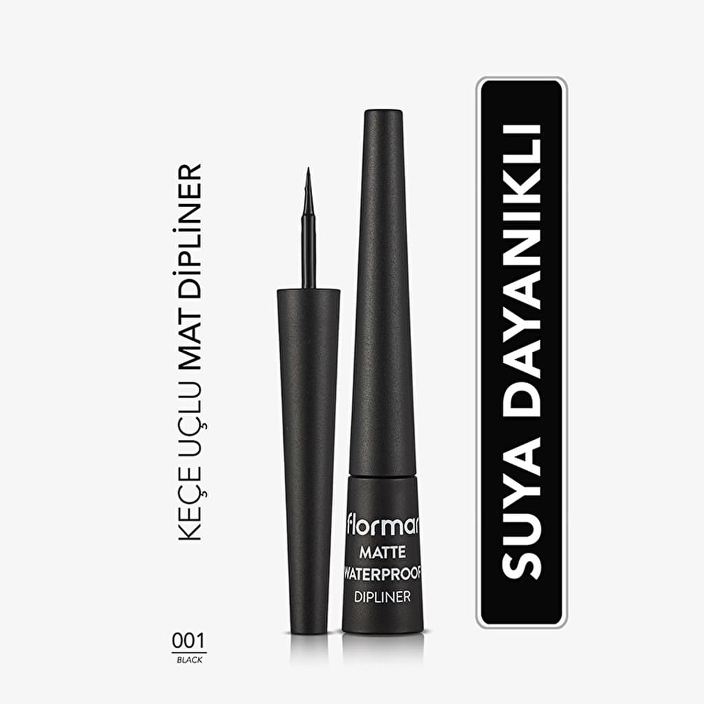 Flormar Matte Waterproof Intense Pigmented And Matte Finish Dipliner 001 black