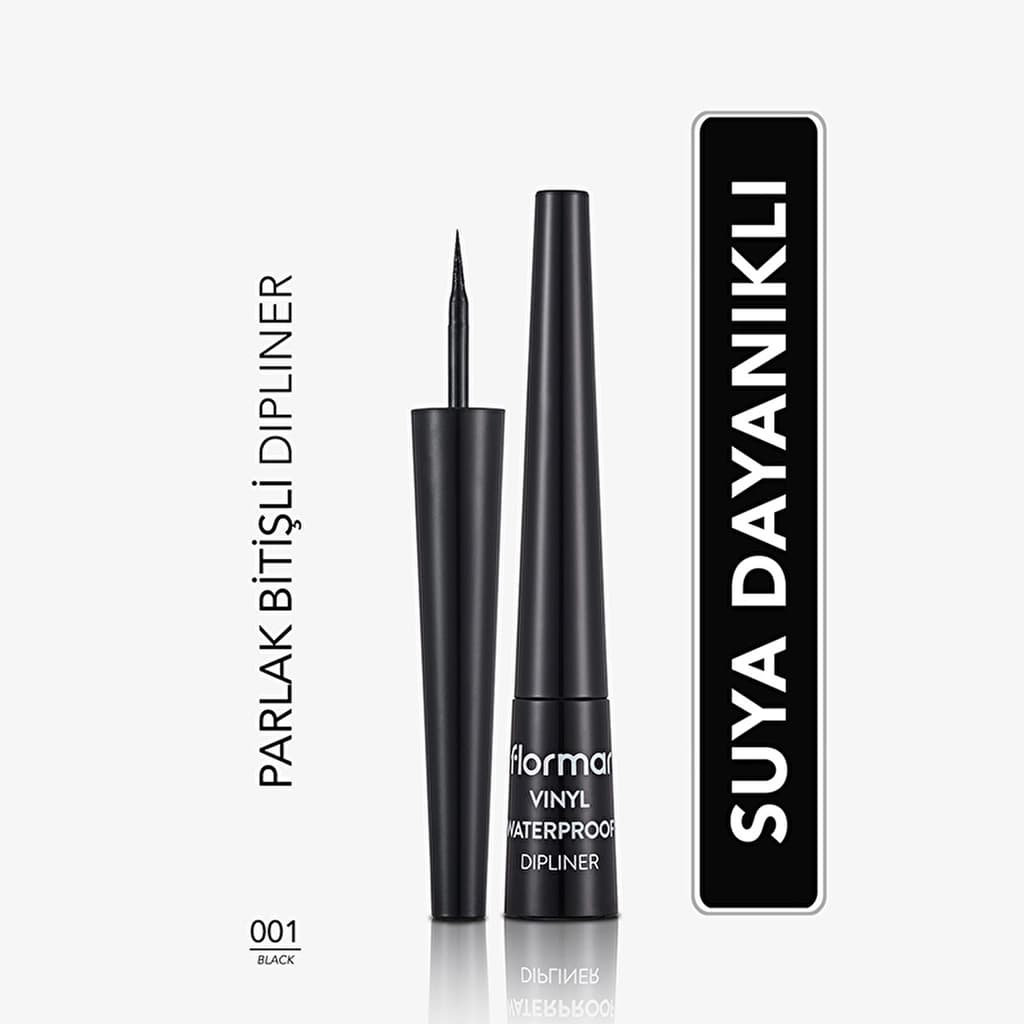 Flormar Vinyl Waterproof Intense Pigment And Shiny Finish Dipliner 001 black