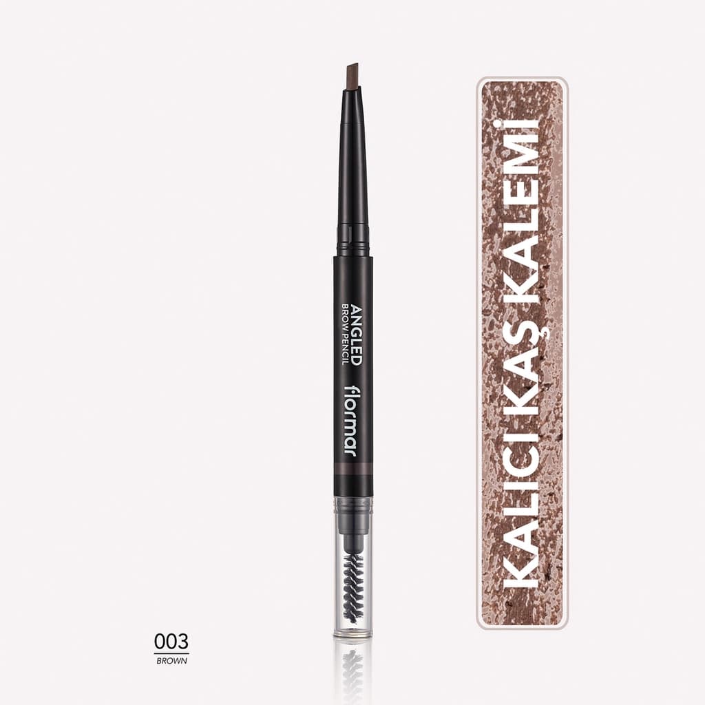 Flormar Angled Eyebrow Pencil With Angled Tip And Bristle Brush 003 brown