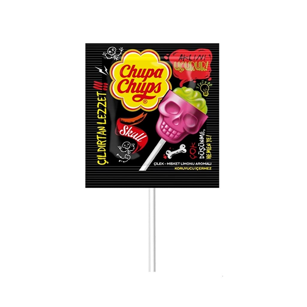 Chupa Chups 3 D Skull Strawberry &amp; Lime