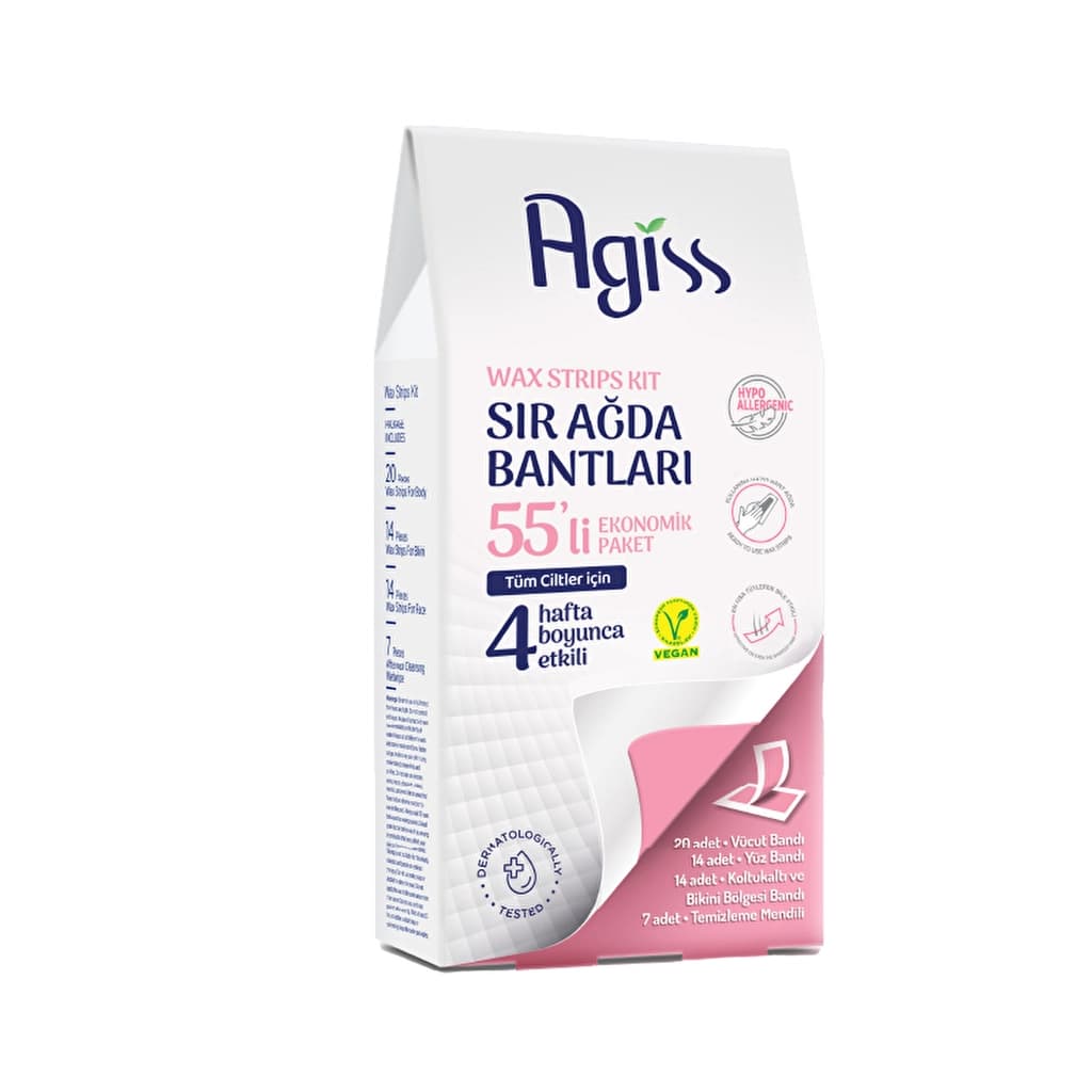 Agiss Wax Strips 55 Pack - Smooth Skin for All Types