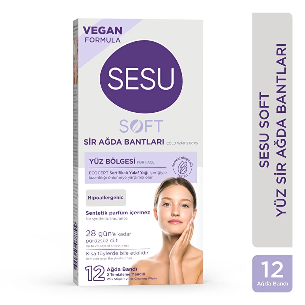 Sesu Soft Face Wax Strips 12 pcs