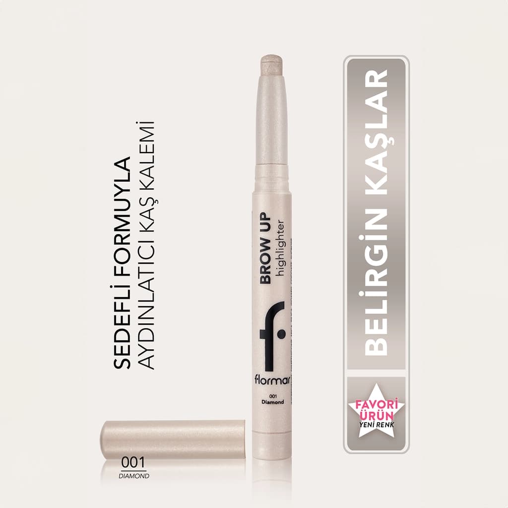 Flormar Brow Up Soft Texture & Intense Shine Lift Under Eyebrow Highlighting Pencil 001 diamond