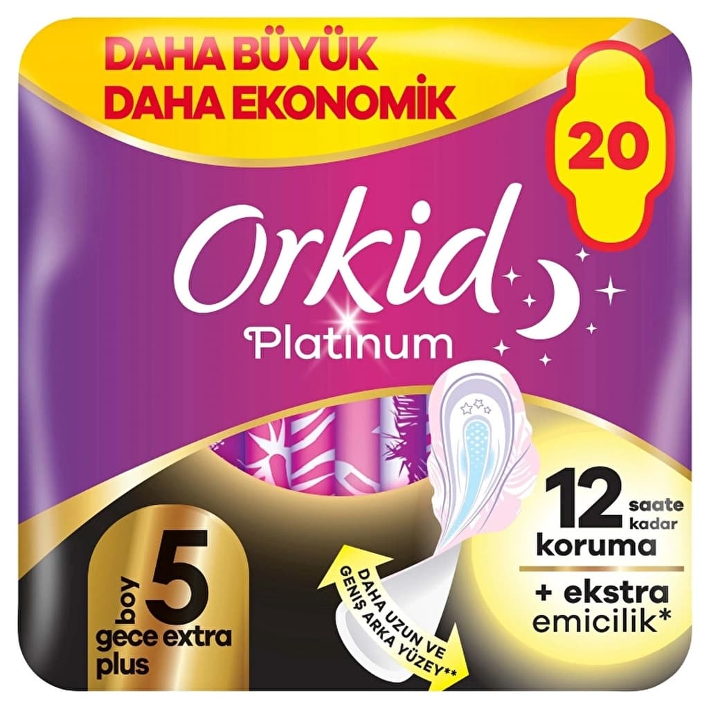 Orkid Platinum Night Extra Plus (size 5) 20 pcs Sanitary Pads
