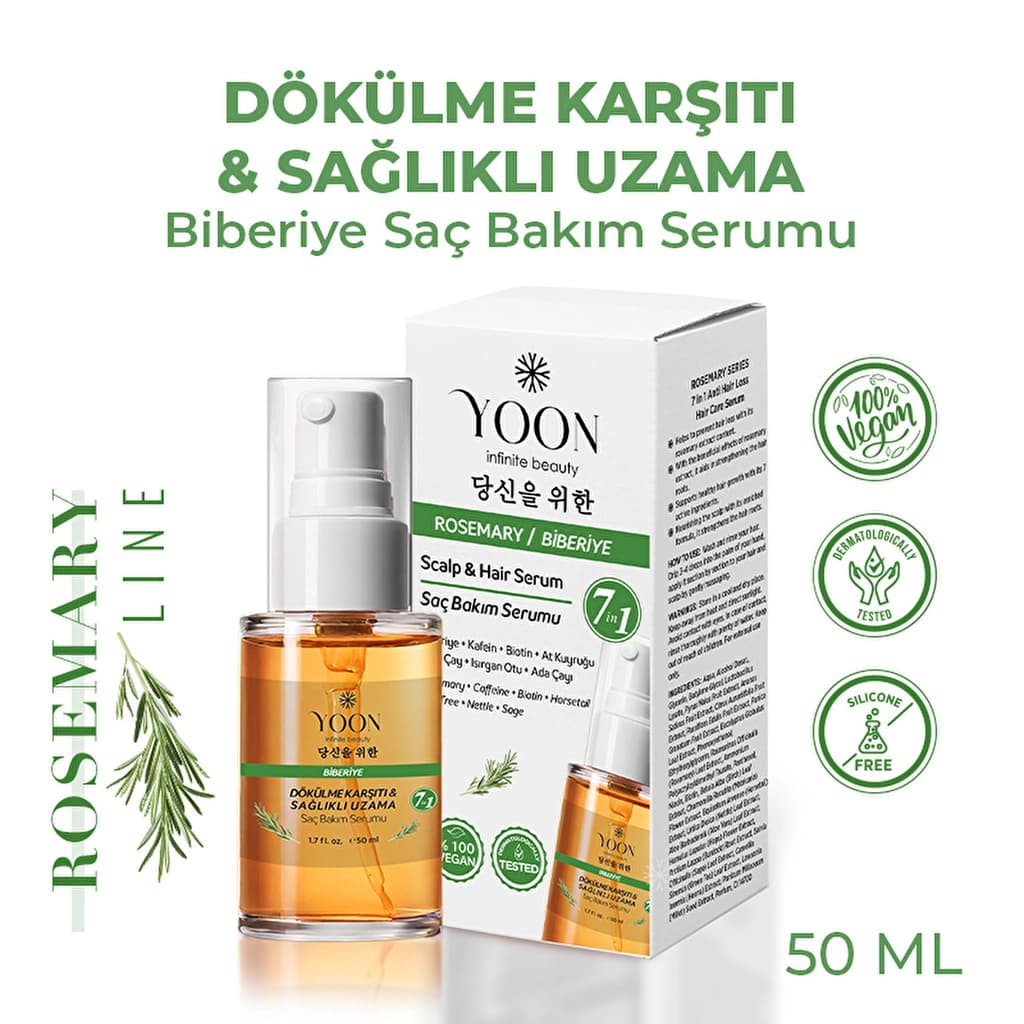 Yoon Anti Hair Loss Helps Fast Hair Growth 7 active Rosemary Hair Care Scalp Serum 50 ml